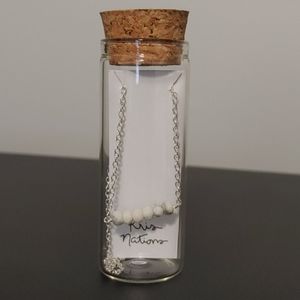 Kris Nations Howlite Mystic Bar Necklace White